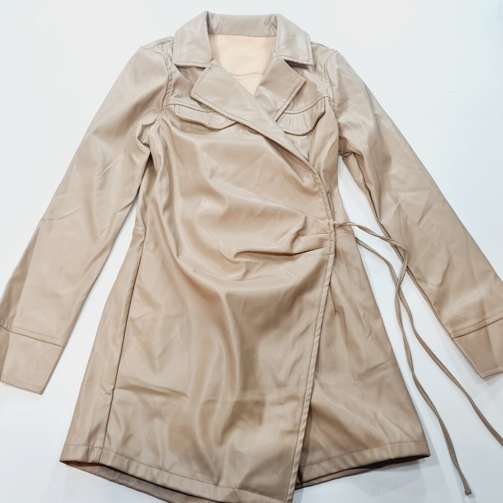 Superdown Chantel Leather Romper in Nude - Picture 2 of 16